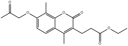 ethyl 3-[4,8-dimethyl-2-oxo-7-(2-oxopropoxy)chromen-3-yl]propanoate Struktur