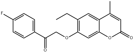 6-ethyl-7-[2-(4-fluorophenyl)-2-oxoethoxy]-4-methylchromen-2-one Struktur