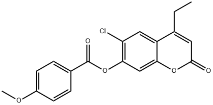 (6-chloro-4-ethyl-2-oxochromen-7-yl) 4-methoxybenzoate Struktur