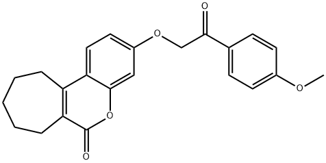 3-[2-(4-methoxyphenyl)-2-oxoethoxy]-8,9,10,11-tetrahydro-7H-cyclohepta[c]chromen-6-one Struktur