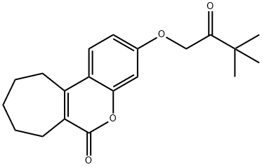 3-(3,3-dimethyl-2-oxobutoxy)-8,9,10,11-tetrahydro-7H-cyclohepta[c]chromen-6-one Struktur