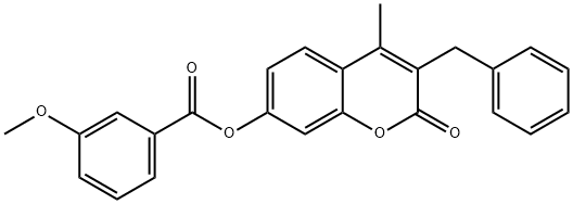 (3-benzyl-4-methyl-2-oxochromen-7-yl) 3-methoxybenzoate Struktur