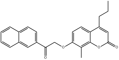 8-methyl-7-(2-naphthalen-2-yl-2-oxoethoxy)-4-propylchromen-2-one Struktur