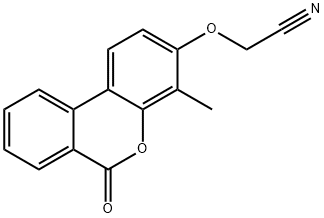 2-(4-methyl-6-oxobenzo[c]chromen-3-yl)oxyacetonitrile Struktur