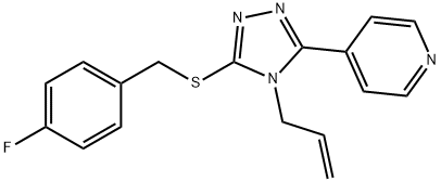 4-[5-[(4-fluorophenyl)methylsulfanyl]-4-prop-2-enyl-1,2,4-triazol-3-yl]pyridine Struktur