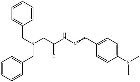 2-(dibenzylamino)-N-[(E)-[4-(dimethylamino)phenyl]methylideneamino]acetamide Struktur