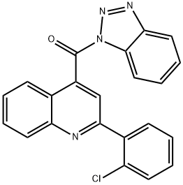 benzotriazol-1-yl-[2-(2-chlorophenyl)quinolin-4-yl]methanone Struktur