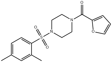 [4-(2,4-dimethylphenyl)sulfonylpiperazin-1-yl]-(furan-2-yl)methanone Struktur