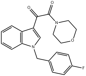 1-[1-[(4-fluorophenyl)methyl]indol-3-yl]-2-morpholin-4-ylethane-1,2-dione Struktur