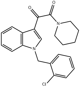 1-[1-[(2-chlorophenyl)methyl]indol-3-yl]-2-piperidin-1-ylethane-1,2-dione Struktur