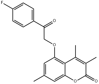 5-[2-(4-fluorophenyl)-2-oxoethoxy]-3,4,7-trimethylchromen-2-one Struktur