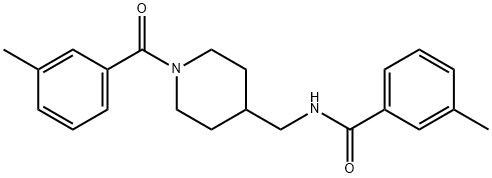 3-methyl-N-[[1-(3-methylbenzoyl)piperidin-4-yl]methyl]benzamide Struktur