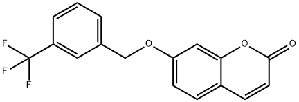 7-[[3-(trifluoromethyl)phenyl]methoxy]chromen-2-one Struktur