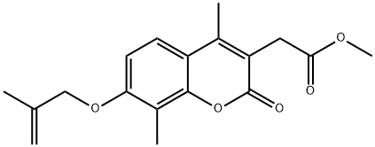 methyl 2-[4,8-dimethyl-7-(2-methylprop-2-enoxy)-2-oxochromen-3-yl]acetate Struktur