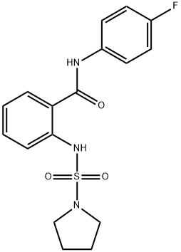 N-(4-fluorophenyl)-2-(pyrrolidin-1-ylsulfonylamino)benzamide Struktur