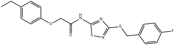 2-(4-ethylphenoxy)-N-[3-[(4-fluorophenyl)methylsulfanyl]-1,2,4-thiadiazol-5-yl]acetamide Struktur