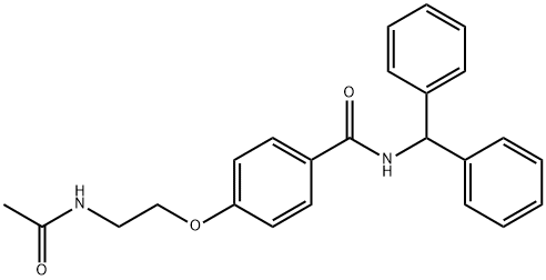 4-(2-acetamidoethoxy)-N-benzhydrylbenzamide Struktur