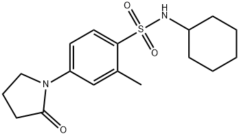 N-cyclohexyl-2-methyl-4-(2-oxopyrrolidin-1-yl)benzenesulfonamide Struktur