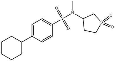 4-cyclohexyl-N-(1,1-dioxothiolan-3-yl)-N-methylbenzenesulfonamide Struktur