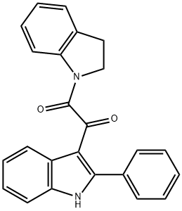 1-(2,3-dihydroindol-1-yl)-2-(2-phenyl-1H-indol-3-yl)ethane-1,2-dione Struktur