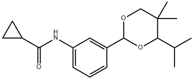 N-[3-(5,5-dimethyl-4-propan-2-yl-1,3-dioxan-2-yl)phenyl]cyclopropanecarboxamide Struktur