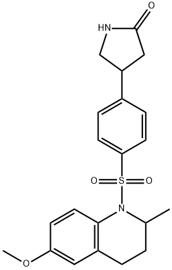 4-[4-[(6-methoxy-2-methyl-3,4-dihydro-2H-quinolin-1-yl)sulfonyl]phenyl]pyrrolidin-2-one Struktur