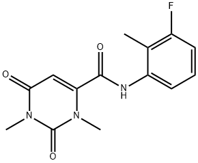 N-(3-fluoro-2-methylphenyl)-1,3-dimethyl-2,6-dioxopyrimidine-4-carboxamide Struktur