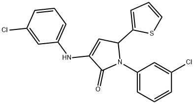 4-(3-chloroanilino)-1-(3-chlorophenyl)-2-thiophen-2-yl-2H-pyrrol-5-one Struktur