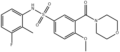 N-(3-fluoro-2-methylphenyl)-4-methoxy-3-(morpholine-4-carbonyl)benzenesulfonamide Struktur