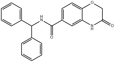 N-benzhydryl-3-oxo-4H-1,4-benzoxazine-6-carboxamide Struktur