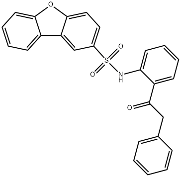 N-[2-(2-phenylacetyl)phenyl]dibenzofuran-2-sulfonamide Struktur