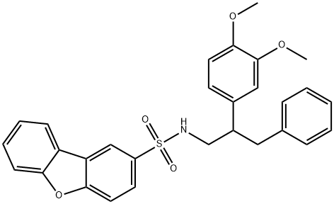 N-[2-(3,4-dimethoxyphenyl)-3-phenylpropyl]dibenzofuran-2-sulfonamide Struktur