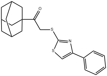 1-(1-adamantyl)-2-[(4-phenyl-1,3-thiazol-2-yl)sulfanyl]ethanone Struktur