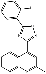 5-(2-iodophenyl)-3-(2-methylquinolin-4-yl)-1,2,4-oxadiazole Struktur