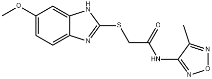 2-[(6-methoxy-1H-benzimidazol-2-yl)sulfanyl]-N-(4-methyl-1,2,5-oxadiazol-3-yl)acetamide Struktur