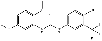 1-[4-chloro-3-(trifluoromethyl)phenyl]-3-(2,5-dimethoxyphenyl)urea Struktur