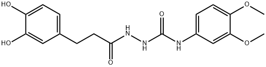 1-[3-(3,4-dihydroxyphenyl)propanoylamino]-3-(3,4-dimethoxyphenyl)urea Struktur