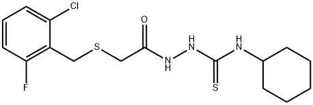 1-[[2-[(2-chloro-6-fluorophenyl)methylsulfanyl]acetyl]amino]-3-cyclohexylthiourea Struktur