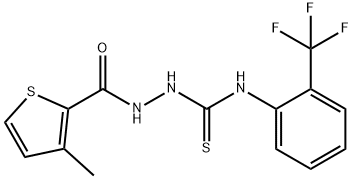 1-[(3-methylthiophene-2-carbonyl)amino]-3-[2-(trifluoromethyl)phenyl]thiourea Struktur