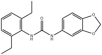 1-(1,3-benzodioxol-5-yl)-3-(2,6-diethylphenyl)urea Struktur