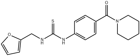 1-(furan-2-ylmethyl)-3-[4-(piperidine-1-carbonyl)phenyl]thiourea Struktur