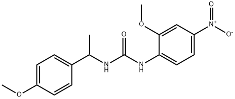 1-(2-methoxy-4-nitrophenyl)-3-[1-(4-methoxyphenyl)ethyl]urea Struktur