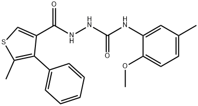 1-(2-methoxy-5-methylphenyl)-3-[(5-methyl-4-phenylthiophene-3-carbonyl)amino]urea Struktur