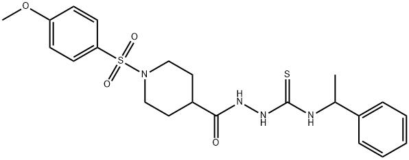 1-[[1-(4-methoxyphenyl)sulfonylpiperidine-4-carbonyl]amino]-3-(1-phenylethyl)thiourea Struktur