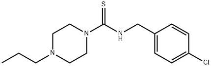 N-[(4-chlorophenyl)methyl]-4-propylpiperazine-1-carbothioamide Struktur