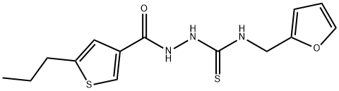 1-(furan-2-ylmethyl)-3-[(5-propylthiophene-3-carbonyl)amino]thiourea Struktur