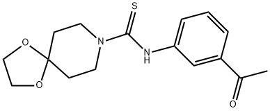 N-(3-acetylphenyl)-1,4-dioxa-8-azaspiro[4.5]decane-8-carbothioamide Struktur