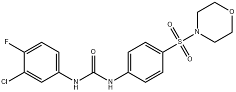 1-(3-chloro-4-fluorophenyl)-3-(4-morpholin-4-ylsulfonylphenyl)urea Struktur