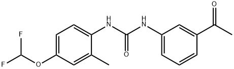 1-(3-acetylphenyl)-3-[4-(difluoromethoxy)-2-methylphenyl]urea Struktur