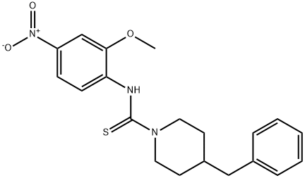 4-benzyl-N-(2-methoxy-4-nitrophenyl)piperidine-1-carbothioamide Struktur